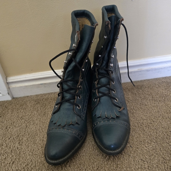 Capezio Women's Green Lace-Up Boots - Picture 2 of 6